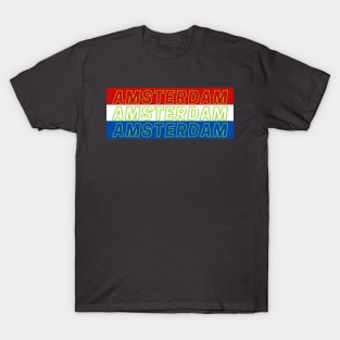 Amsterdam City in Netherlands Flag Colors T-Shirt